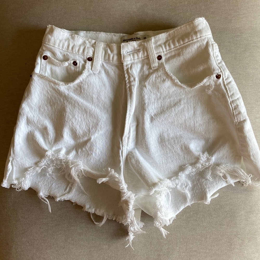 Abercrombie Curve Love High Rise Distressed Shorts